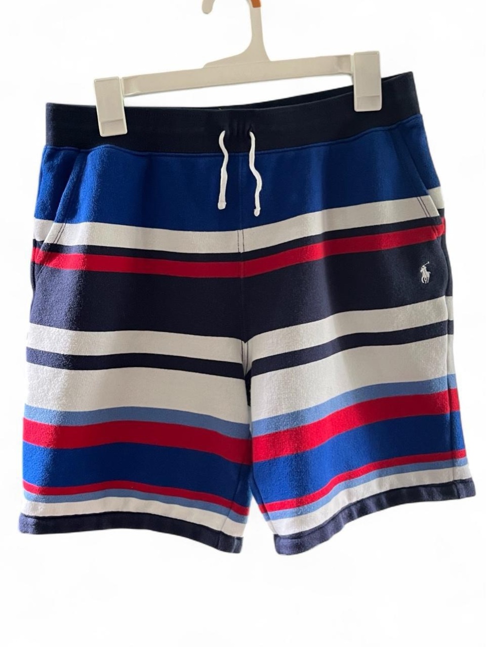 Polo Ralph Lauren Boys XL 18-20 M5 Athletic Shorts Red White Blur Striped